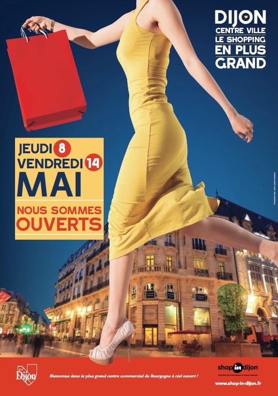 À Dijon cœur de ville, c’est ouvert les 8 et 14 mai !