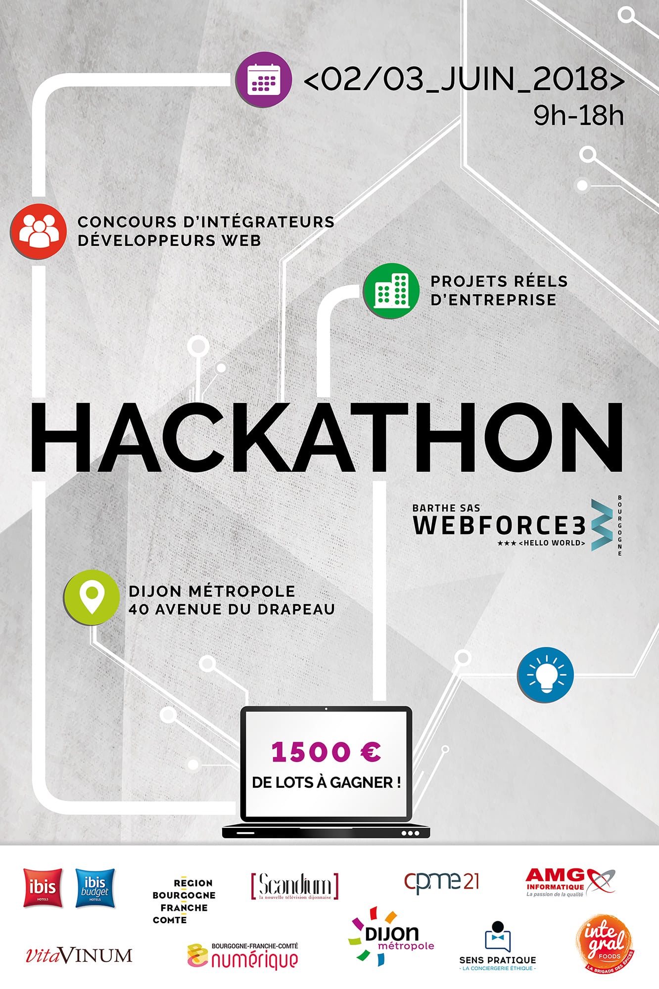 Hackathon dans les locaux de Dijon Métropole 